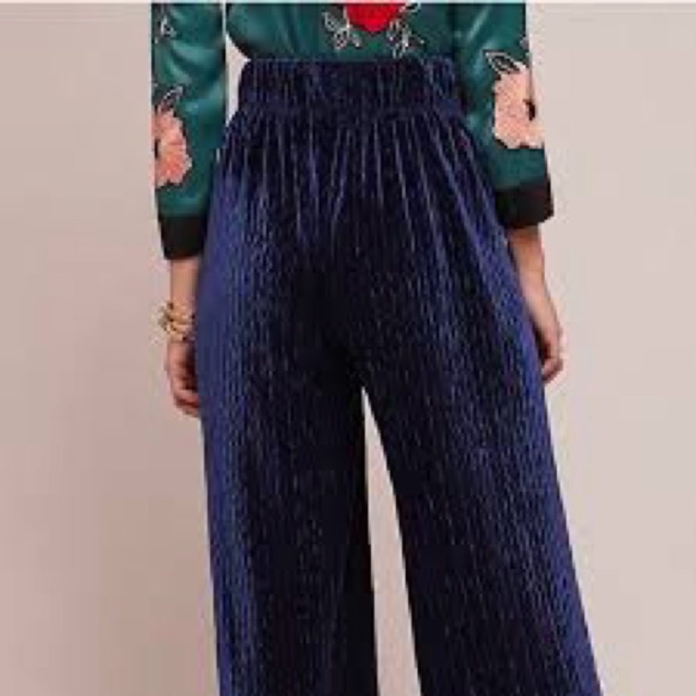 The Odells Herringbone Velvet Wide-Leg Pants  Medium